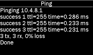 ping results for POD as described