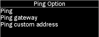 Ping menu for POD for steps as described